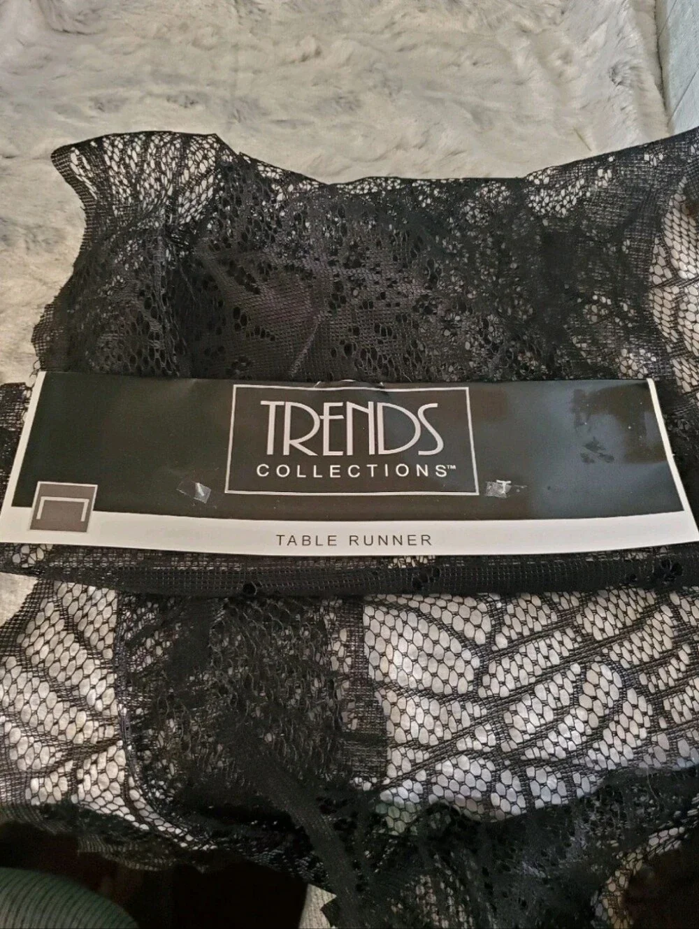 Halloween Black Lace Spider Tablerunner Mantel Scarf  Trends 72 Inches Long